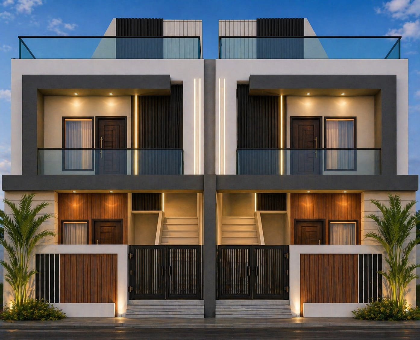 Villa Three day architectural elevation